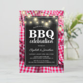 Invitation de fête BBQ de pique-nique rustique (Debout devant)