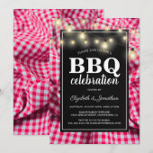 Invitation de fête BBQ de pique-nique rustique (Devant / Derrière)