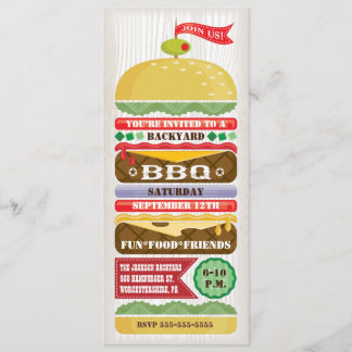 Invitation de fête BBQ Fun Stacked