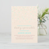 Invitation de fête bébé Moderne Peach & Blue (Debout devant)