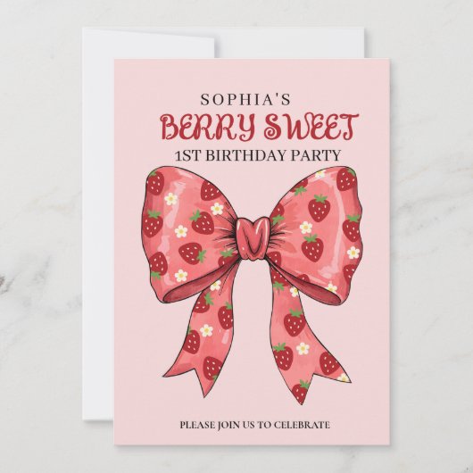 Invitation de fête Berry Sweet (Devant)