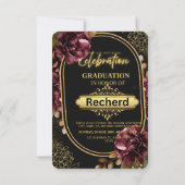 Invitation de fête Black & Gold | Photo de nom per (Dos)