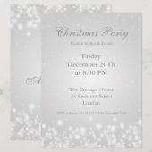 Invitation de fête blanche élégante hiver étincell (Devant / Derrière)