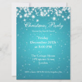 Invitation de fête bleu élégant scintillant person (Devant)