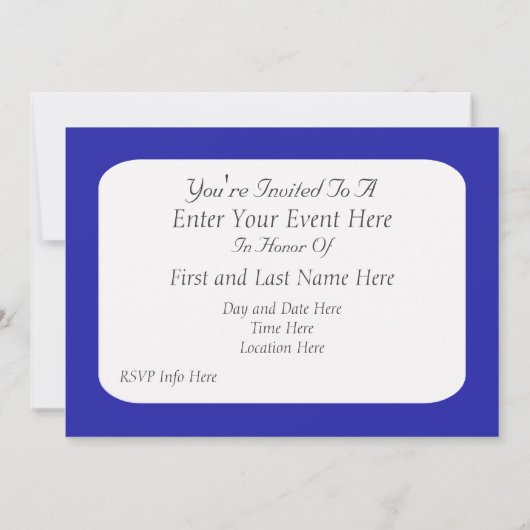 Invitation de fête bleu foncé Silver Stars (Dos)