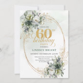Invitation de fête Bohème pour les 60 ans avec de (Devant)