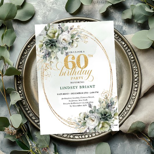 Invitation de fête Bohème pour les 60 ans avec de