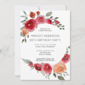 Invitation de fête bohème rustique aquarelle flora (Devant)