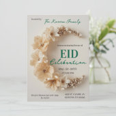 Invitation de fête Boho Floral Crescent Eid (Debout devant)