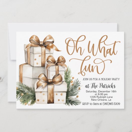 Invitation de fête cadeau de vacances (Devant)