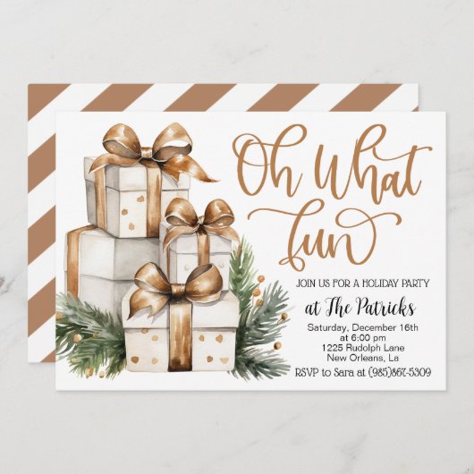 Invitation de fête cadeau de vacances (Devant / Derrière)