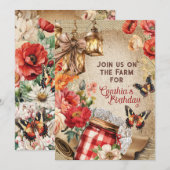 Invitation de fête chic de ferme (Devant / Derrière)