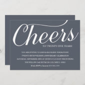 Invitation de fête chic pour les 25 ans de mariage (Devant / Derrière)