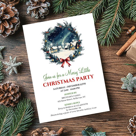 Invitation de fête classique hivernale