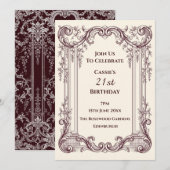 Invitation de fête classique ornée élégante (Devant / Derrière)