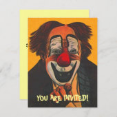 INVITATION DE FÊTE CLOWN ~ FACILE À CUSTOMISER! (Devant / Derrière)