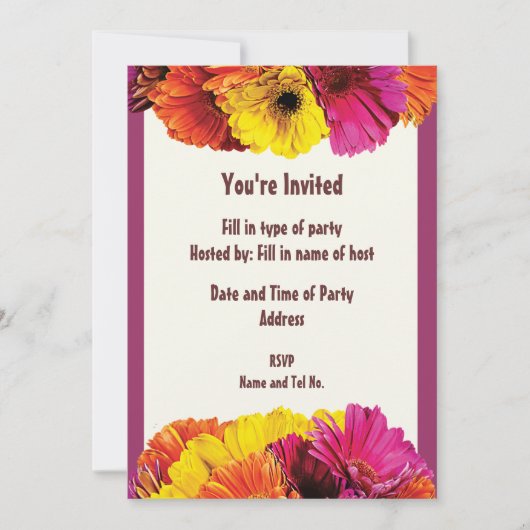 Invitation de fête - Conception Daisy (Devant)