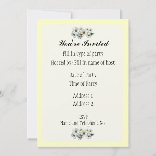 Invitation de fête - Conception Daisy (Devant)