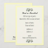 Invitation de fête - Conception Daisy (Devant / Derrière)