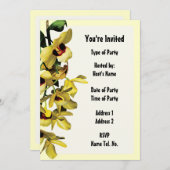 Invitation de fête - Conception d'orchidée (Devant / Derrière)