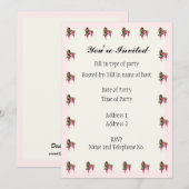 Invitation de fête - Conception Fuschia (Devant / Derrière)
