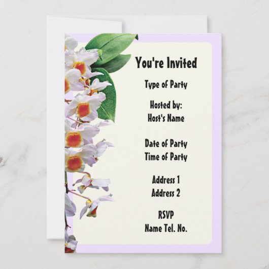 Invitation de fête - Conception Orchidée (Devant)
