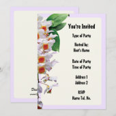 Invitation de fête - Conception Orchidée (Devant / Derrière)