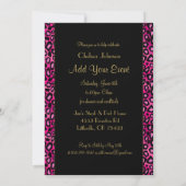 Invitation de fête Cool Hot Pink & Black Leopard (Dos)