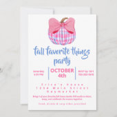 Invitation de fête Coquette Plaid Pumpkin pour les (Devant)
