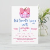 Invitation de fête Coquette Plaid Pumpkin pour les (Debout devant)