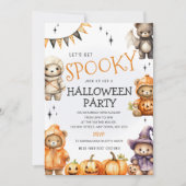 Invitation de fête costumée Halloween avec un ours (Devant)