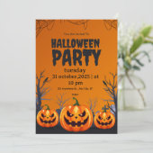 Invitation de fête costumée Halloween - Conception (Debout devant)