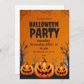 Invitation de fête costumée Halloween - Conception (Devant / Derrière)