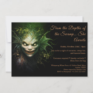 Invitation de fête costumée Halloween de sorcière