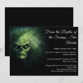 Invitation de fête costumée Halloween de sorcière (Devant / Derrière)