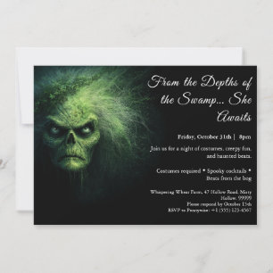 Invitation de fête costumée Halloween de sorcière