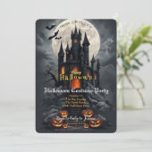Invitation de fête costumée pour Halloween au Chât (Debout devant)