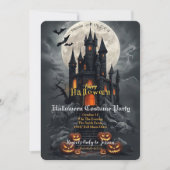 Invitation de fête costumée pour Halloween au Chât (Devant)