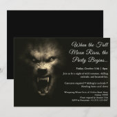 Invitation de fête costumée pour Halloween avec hu (Devant / Derrière)