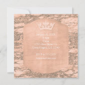 Invitation de fête Couronne de Princesse Rose Gold (Dos)