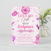 Invitation de fête Cowgirl Lets Go (Debout devant)