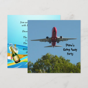 Invitation de fête d'adieu Avion Au revoir