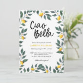 Invitation de fête d'adieu Lemon tree feuilles (Debout devant)