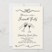 Invitation de fête d'adieu pour femme ou homme (Devant)