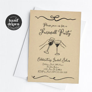 Invitation de fête d'adieu pour femme ou homme