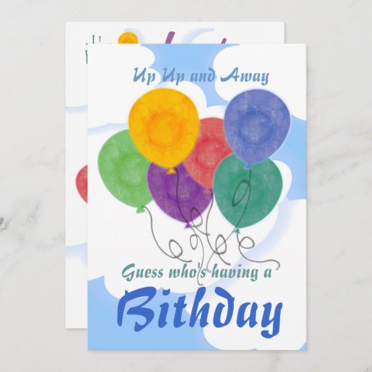 Invitation de fête d'anniversaire (Devant / Derrière)