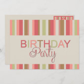 Invitation de fête d'anniversaire (Devant / Derrière)