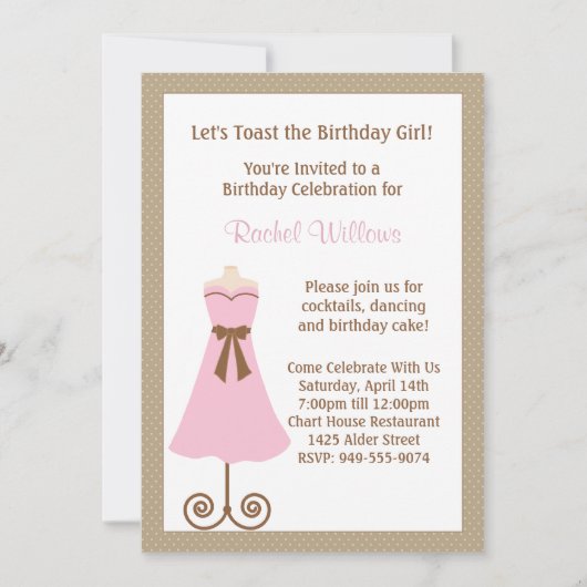 Invitation de fête d'anniversaire (Devant)