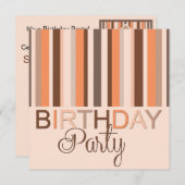 Invitation de fête d'anniversaire (Devant / Derrière)