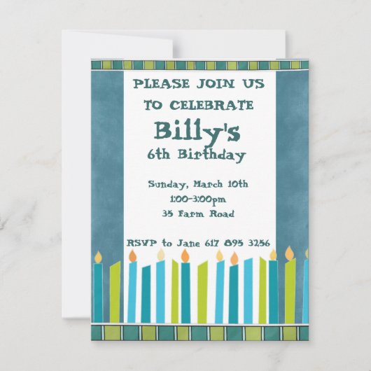 Invitation de fête d'anniversaire (Devant)